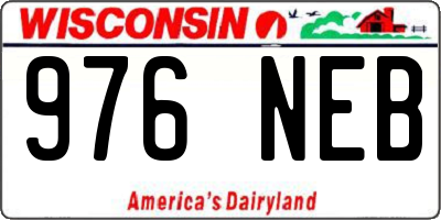 WI license plate 976NEB