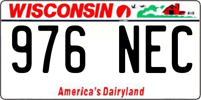 WI license plate 976NEC