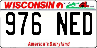WI license plate 976NED