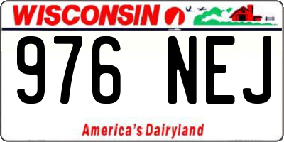 WI license plate 976NEJ