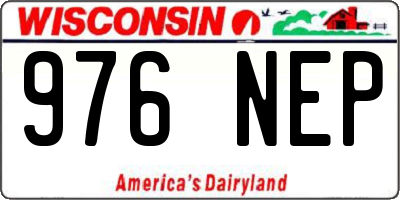 WI license plate 976NEP
