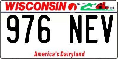 WI license plate 976NEV
