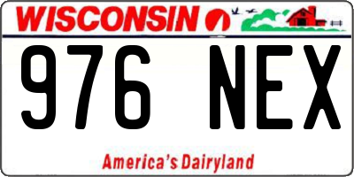 WI license plate 976NEX
