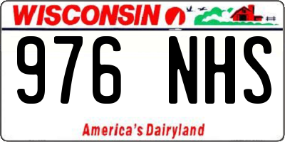 WI license plate 976NHS
