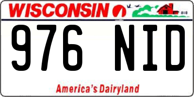 WI license plate 976NID