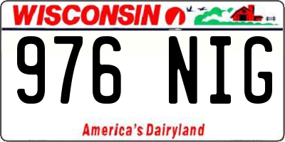 WI license plate 976NIG
