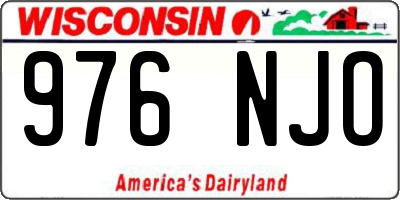 WI license plate 976NJO