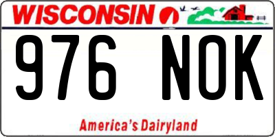 WI license plate 976NOK