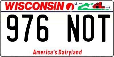 WI license plate 976NOT