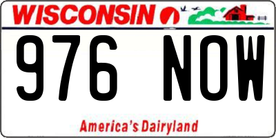 WI license plate 976NOW