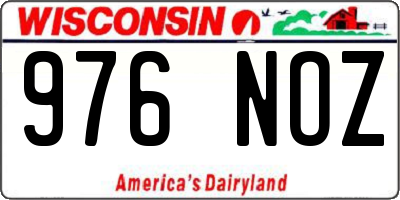 WI license plate 976NOZ