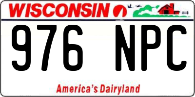 WI license plate 976NPC
