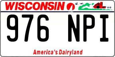 WI license plate 976NPI