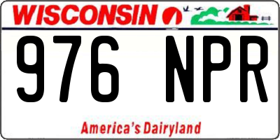 WI license plate 976NPR