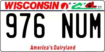 WI license plate 976NUM