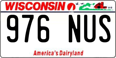 WI license plate 976NUS