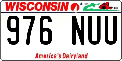WI license plate 976NUU