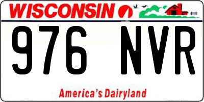 WI license plate 976NVR