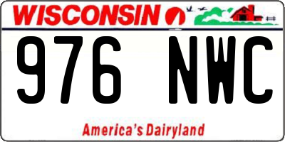 WI license plate 976NWC