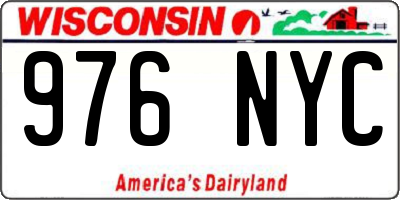 WI license plate 976NYC