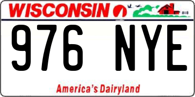WI license plate 976NYE
