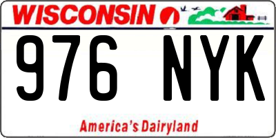 WI license plate 976NYK