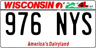 WI license plate 976NYS