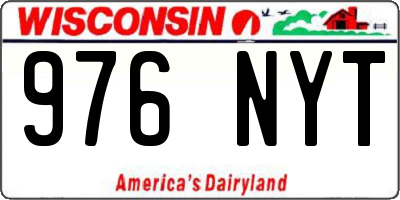 WI license plate 976NYT