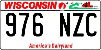 WI license plate 976NZC