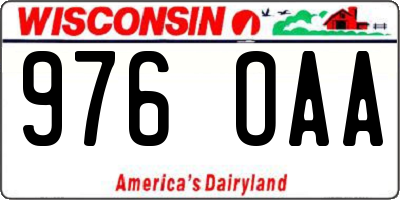 WI license plate 976OAA