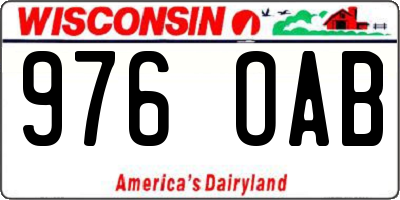 WI license plate 976OAB