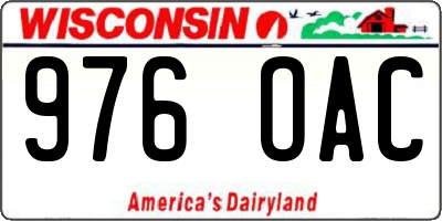 WI license plate 976OAC