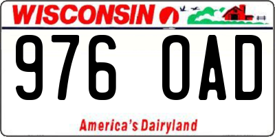 WI license plate 976OAD