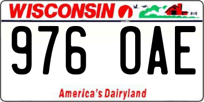 WI license plate 976OAE
