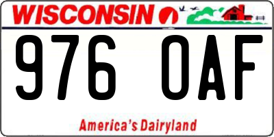 WI license plate 976OAF