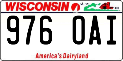 WI license plate 976OAI
