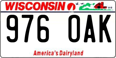 WI license plate 976OAK