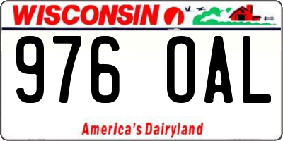 WI license plate 976OAL
