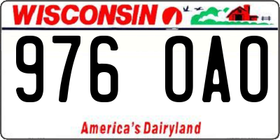 WI license plate 976OAO