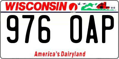 WI license plate 976OAP