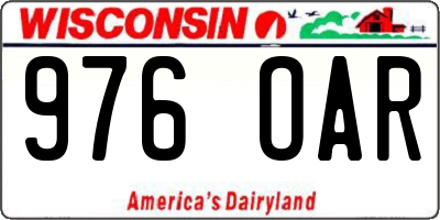 WI license plate 976OAR