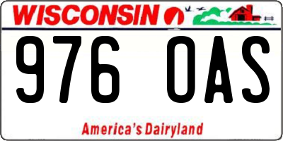 WI license plate 976OAS
