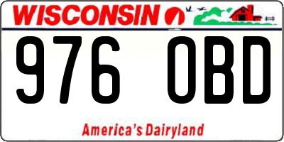WI license plate 976OBD