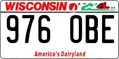 WI license plate 976OBE