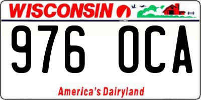 WI license plate 976OCA