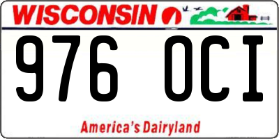 WI license plate 976OCI