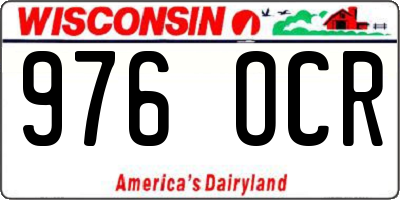 WI license plate 976OCR