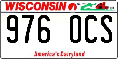 WI license plate 976OCS