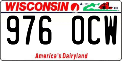WI license plate 976OCW
