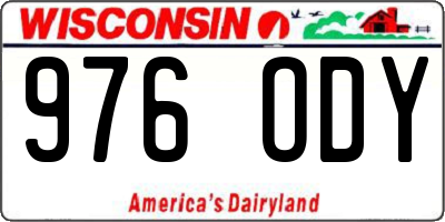 WI license plate 976ODY
